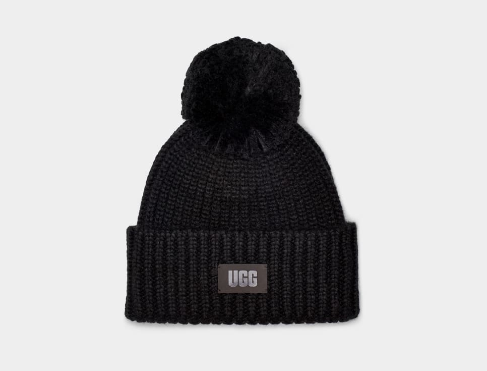 CHUNKY RIB KNIT CHAPEAU BLACK